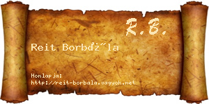 Reit Borbála névjegykártya